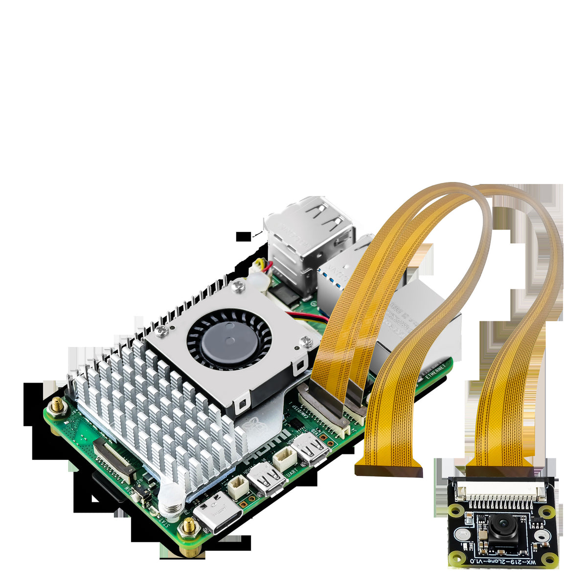 Módulo de câmera CSI OV5647 5MP para Raspberry Pi 4B/5B – 1080p 30 fps, grande angular 150°, cabo FPC plug-and-play – IA, segurança e robótica