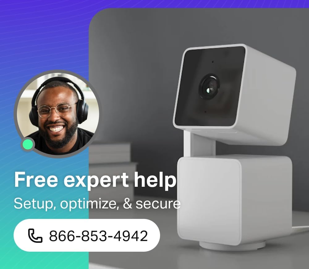WYZE Cam Pan v3, Câmera de segurança Wi-Fi inteligente para casa, interna/externa com classificação IP65, 1080p, panorâmica/inclinação/zoom, com visão noturna colorida, áudio bidirecional, compatível com Alexa e Google Assistant